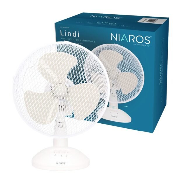Ventilador sobremesa Lindi Ø28cm 30W Blanco - Imagen 5
