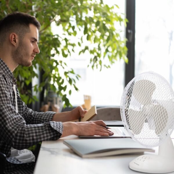 Ventilador sobremesa Lindi Ø28cm 30W Blanco - Imagen 8