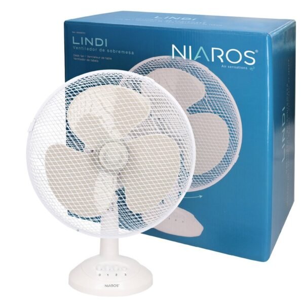 Ventilador sobremesa Lindi Ø34cm 40W Blanco - Imagen 2
