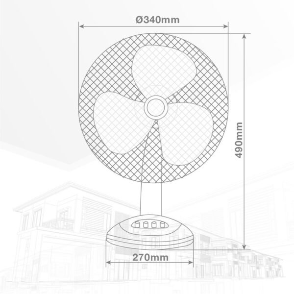 Ventilador sobremesa Lindi Ø34cm 40W Blanco - Imagen 8