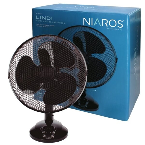 Ventilador sobremesa Lindi Ø34cm 40W Negro - Imagen 2