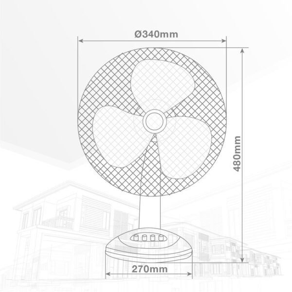 Ventilador sobremesa Lindi Ø34cm 40W Negro - Imagen 7