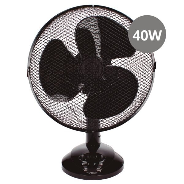 Ventilador sobremesa Lindi Ø34cm 40W Negro