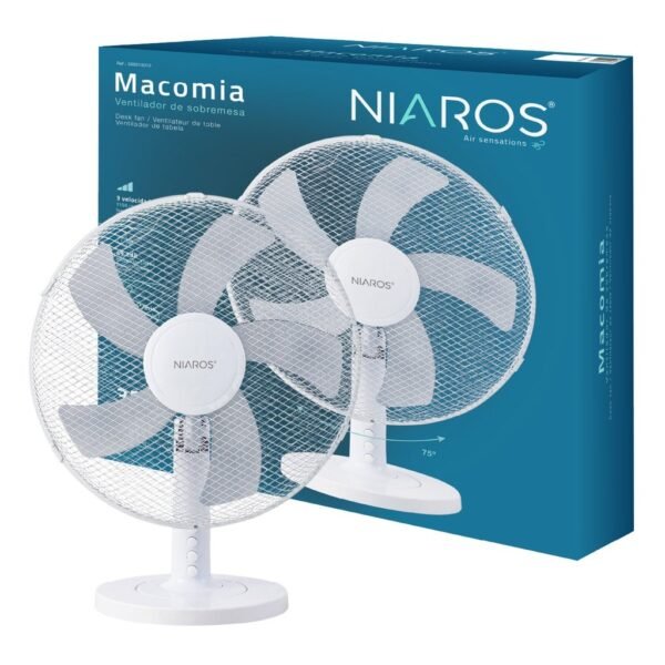 Ventilador sobremesa Macomia Ø31cm 35W Blanco - Imagen 2