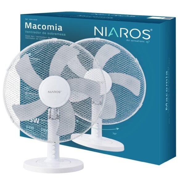 Ventilador sobremesa Macomia Ø41cm 45W Blanco - Imagen 2