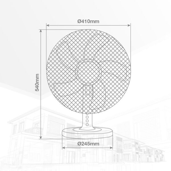 Ventilador sobremesa Macomia Ø41cm 45W Blanco - Imagen 6