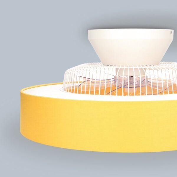 Ventilador techo Box Fan Niskot con luz CCT regulable y mando Ø57 Beige - Imagen 7