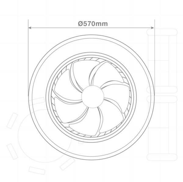 Ventilador techo Box Fan Niskot con luz CCT regulable y mando Ø57 Beige - Imagen 11