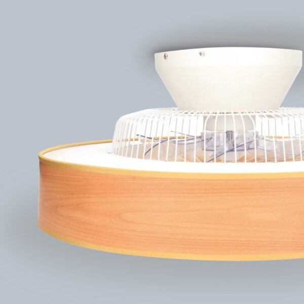 Ventilador techo Box Fan Niskot con luz CCT regulable y mando Ø57 Efecto madera - Imagen 7