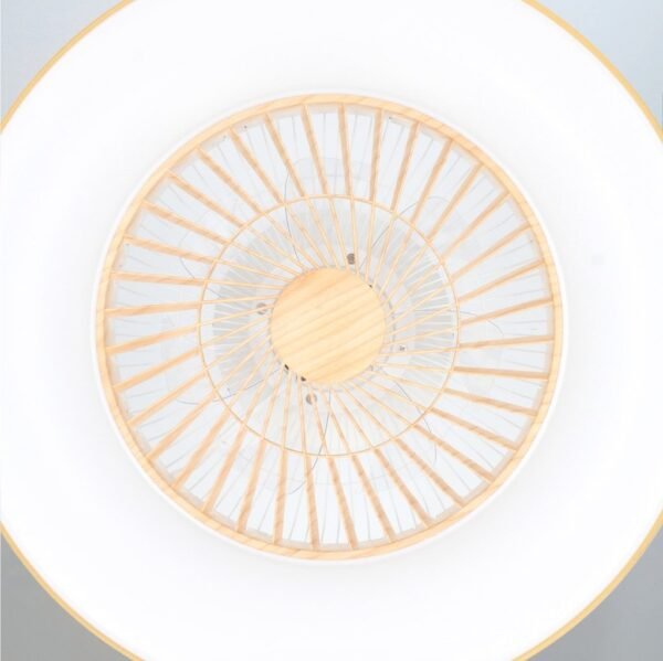 Ventilador techo Box Fan Niskot con luz CCT regulable y mando Ø57 Efecto madera - Imagen 8