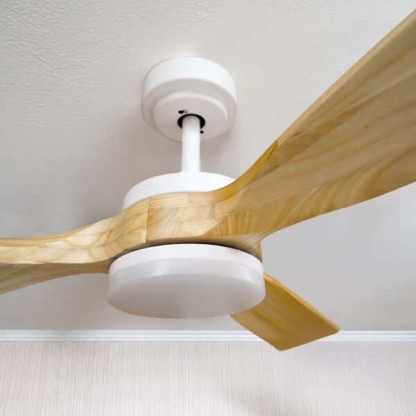 Ventilador techo Cefalú con luz CCT regulable y mando Ø132 3 aspas DC Blanco - Imagen 8