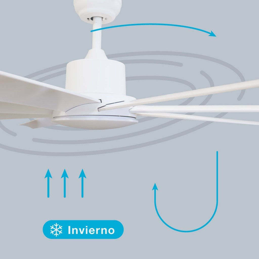 Ventilador techo Kilwa con luz CCT regulable y mando Ø152 5 aspas DC Blanco - Imagen 6