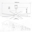 Ventilador techo Kilwa con luz CCT regulable y mando Ø152 5 aspas DC Blanco - Imagen 9