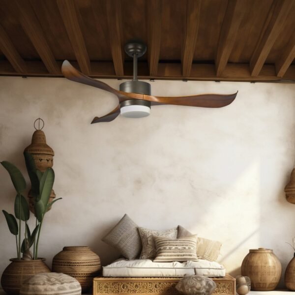 Ventilador techo Kota con luz CCT regulable y mando Ø132 3 aspas DC Café - Imagen 7