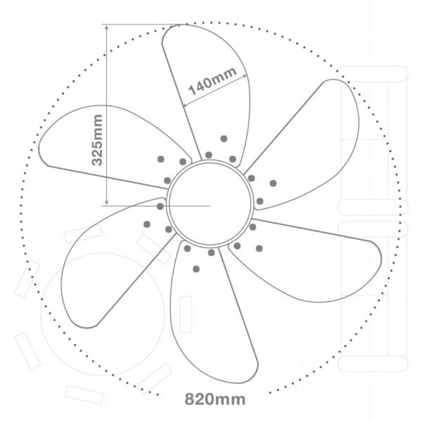 Ventilador techo Larde 2xE27 Ø82 6 aspas DC Azul - Imagen 9