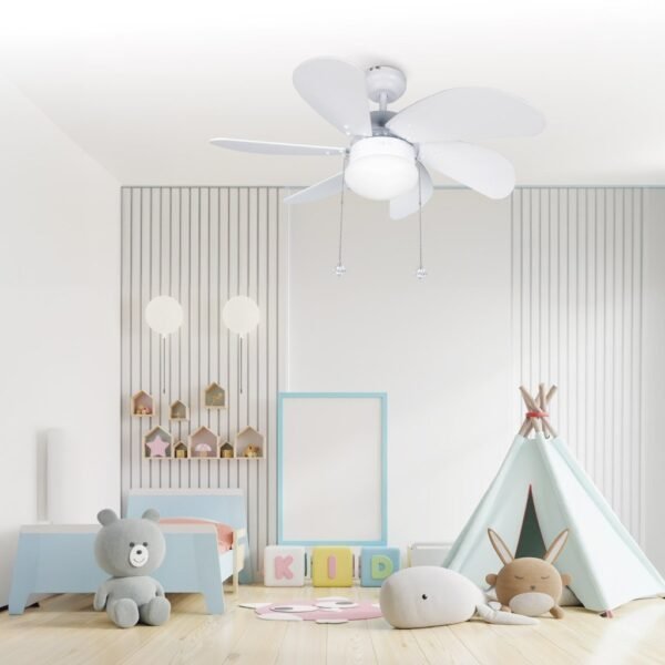 Ventilador techo Larde 2xE27 Ø82 6 aspas DC Blanco - Imagen 6