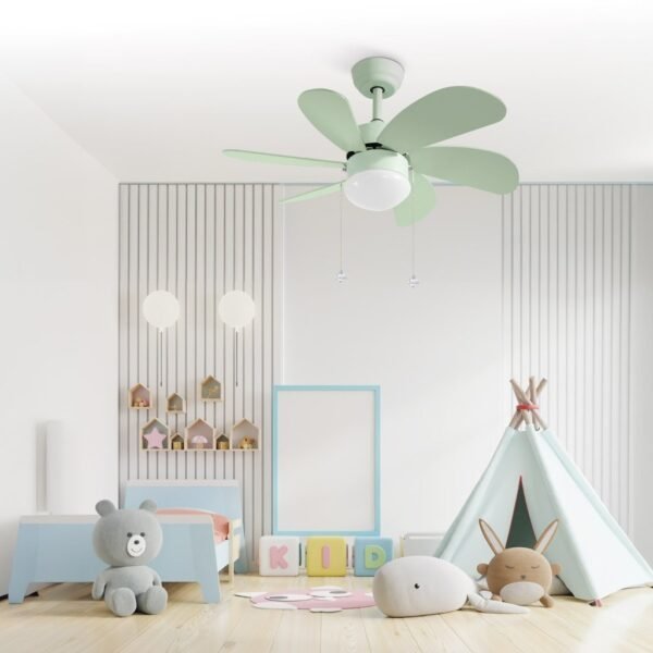 Ventilador techo Larde 2xE27 Ø82 6 aspas DC Verde - Imagen 6