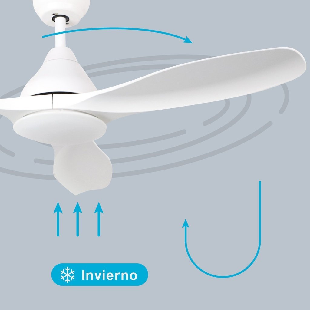 Ventilador techo Luma con luz CCT regulable y mando Ø117 3 aspas DC Blanco - Imagen 6