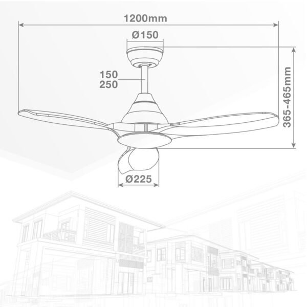 Ventilador techo Luma con luz CCT regulable y mando Ø117 3 aspas DC Blanco - Imagen 7