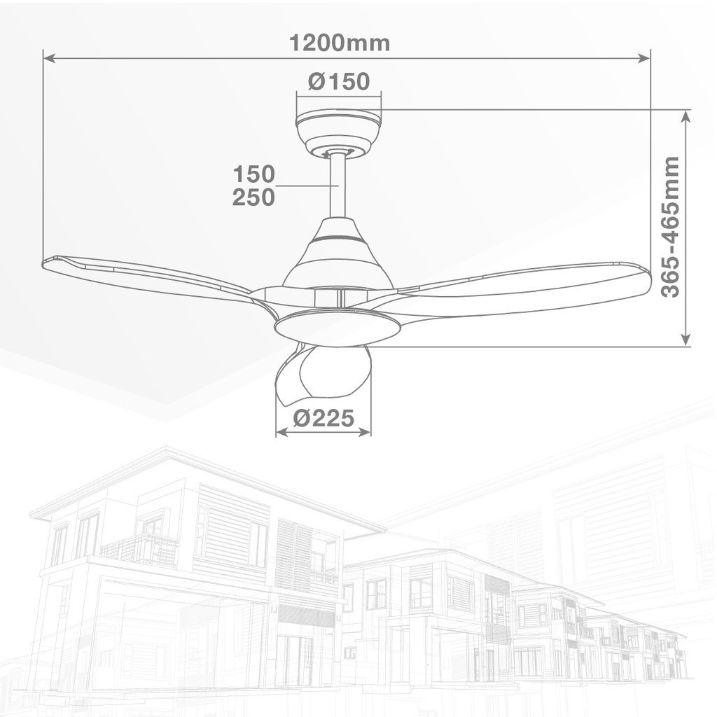 Ventilador techo Luma con luz CCT regulable y mando Ø117 3 aspas DC Blanco - Imagen 8