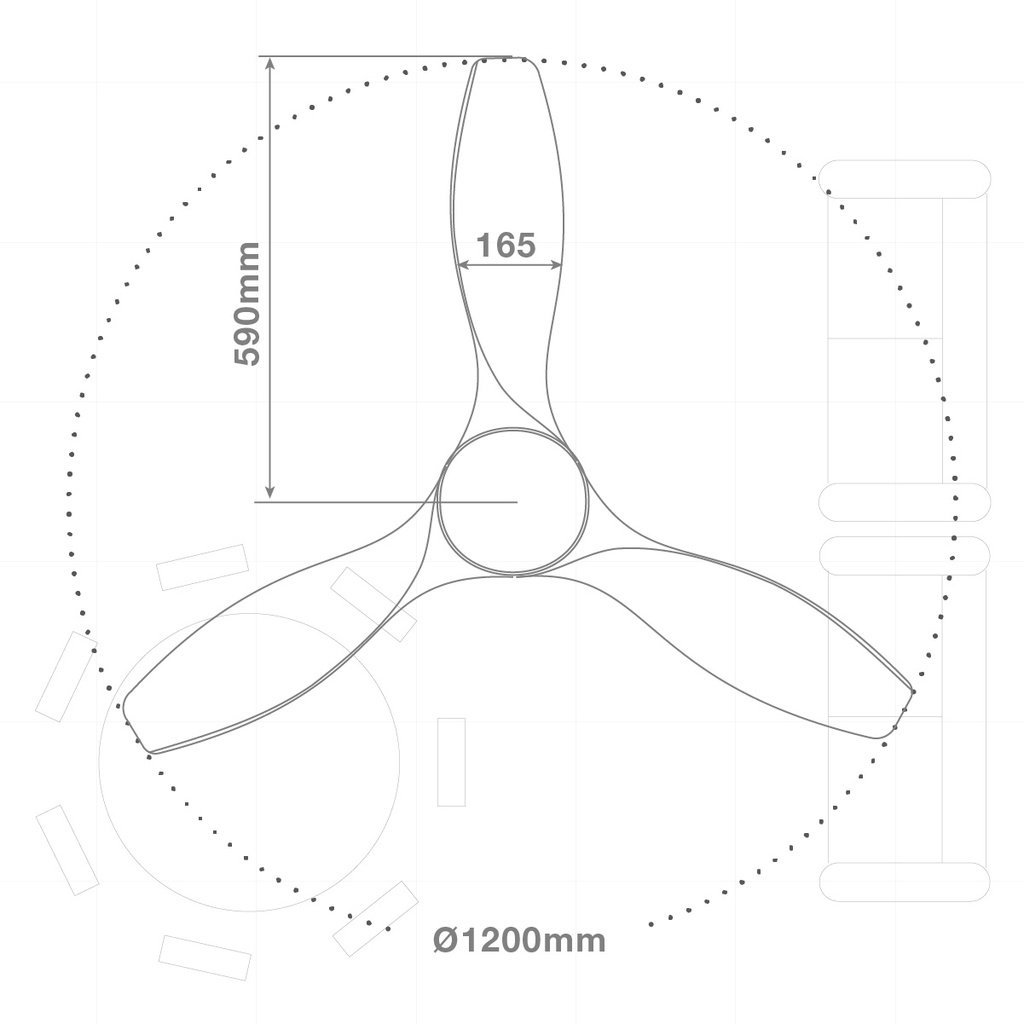 Ventilador techo Luma con luz CCT regulable y mando Ø117 3 aspas DC Blanco - Imagen 9