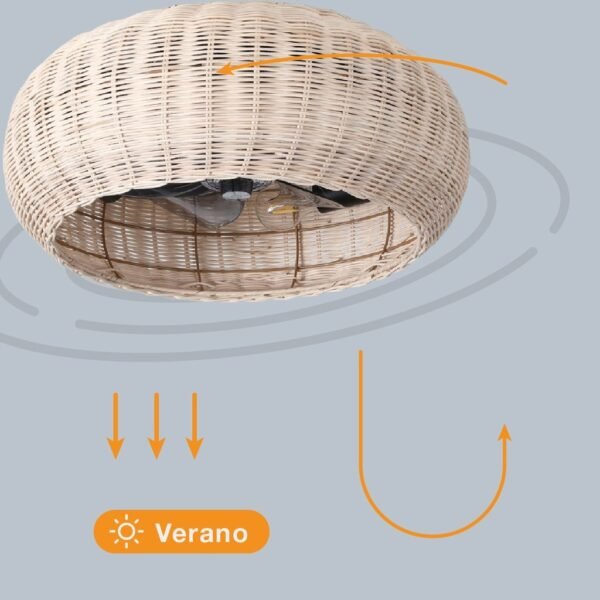 Ventilador techo Matera con mando 4xE27 Ø50 3 aspas DC Beige - Imagen 3