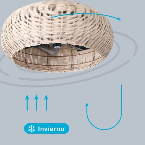 Ventilador techo Matera con mando 4xE27 Ø50 3 aspas DC Beige - Imagen 4