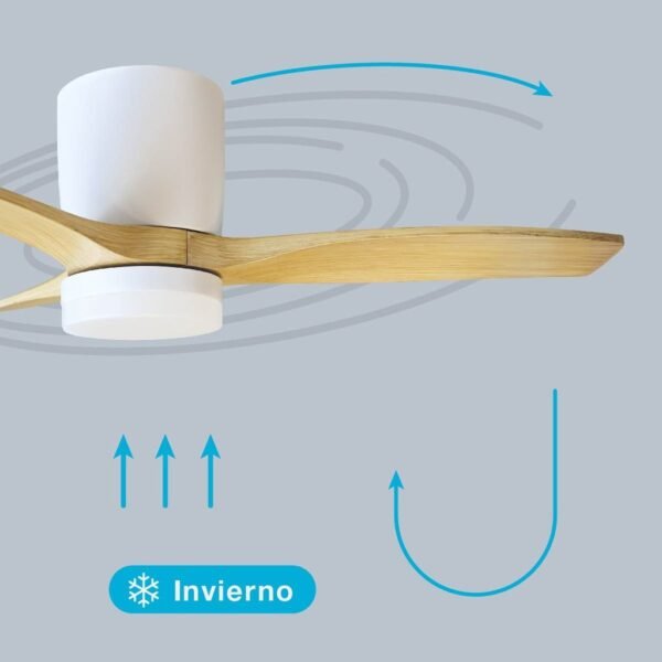 Ventilador techo Matipa con luz CCT regulable y mando Ø106 3 aspas DC Blanco - Imagen 8
