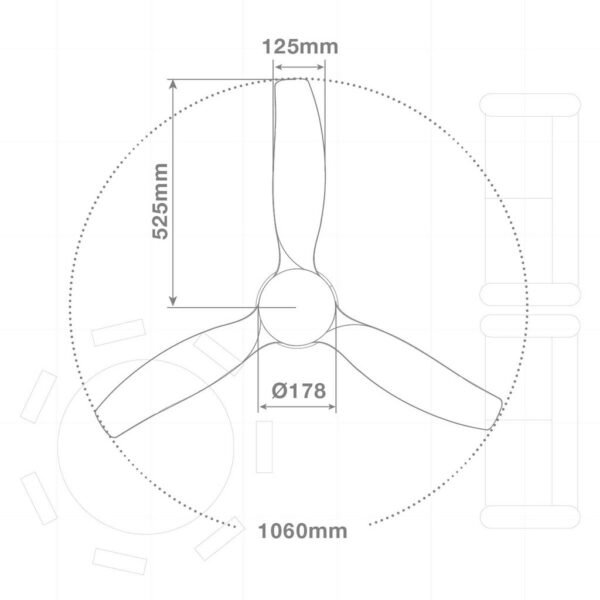 Ventilador techo Matipa con luz CCT regulable y mando Ø106 3 aspas DC Negro - Imagen 11