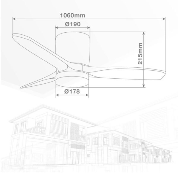 Ventilador techo Matipa con luz CCT regulable y mando Ø106 3 aspas DC Negro - Imagen 10