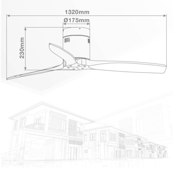 Ventilador techo Mucari con mando Ø132 3 aspas DC Blanco - Imagen 7
