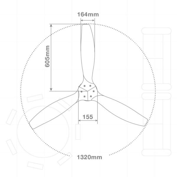 Ventilador techo Mucari con mando Ø132 3 aspas DC Blanco - Imagen 8