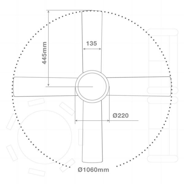 Ventilador techo Muna con luz CCT regulable y mando Ø106 4 aspas Blanco - Imagen 8