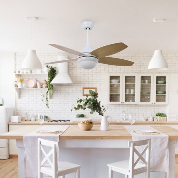 Ventilador techo Muna con luz CCT regulable y mando Ø91 4 aspas Blanco - Imagen 5