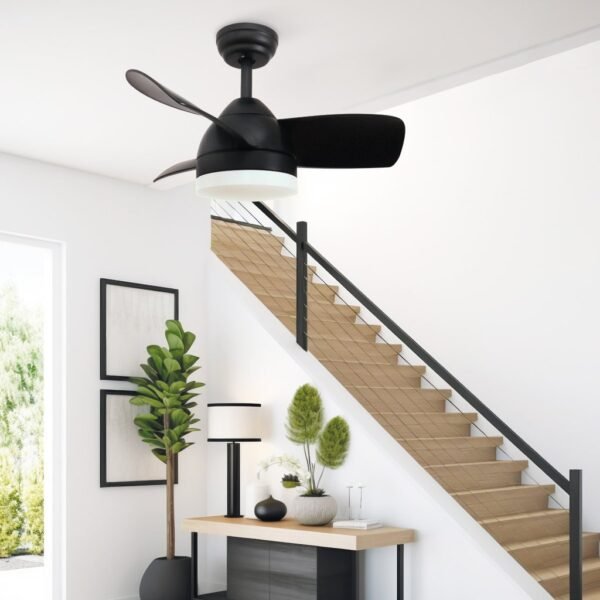 Ventilador techo Namuno con luz CCT regulable y mando Ø71 3 aspas DC Negro - Imagen 7