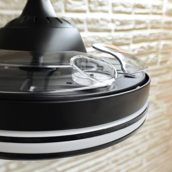 Ventilador techo Oliveri con luz CCT regulable y mando Ø107 3 aspas retráctiles DC Negro - Imagen 8