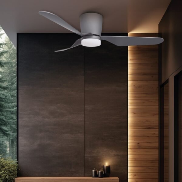 Ventilador techo Solesia con luz CCT regulable y mando Ø132 3 aspas DC Negro - Imagen 8