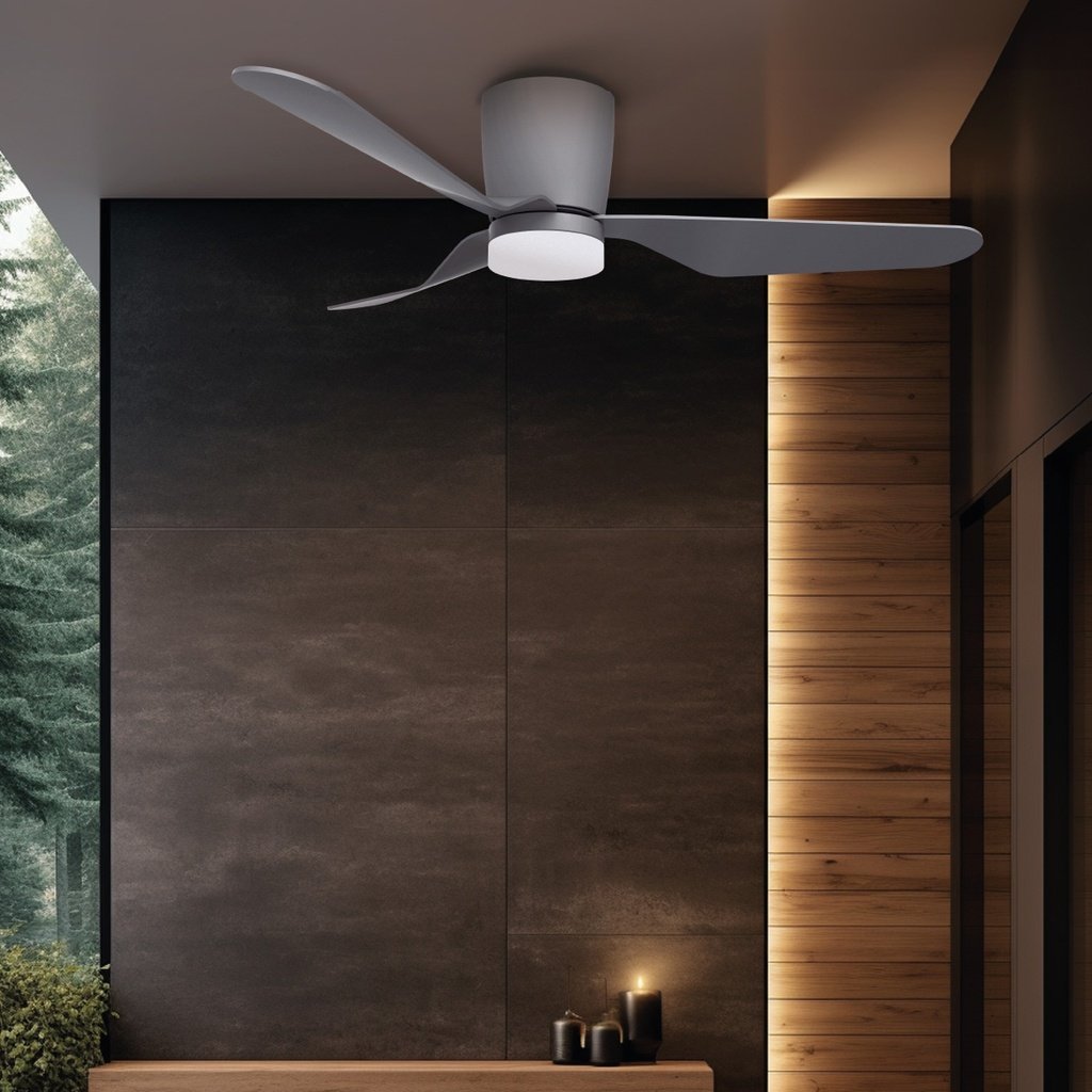 Ventilador techo Solesia con luz CCT regulable y mando Ø132 3 aspas DC Gris - Imagen 8